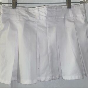 Classic White Pleated Skirt with thin shorts liner
